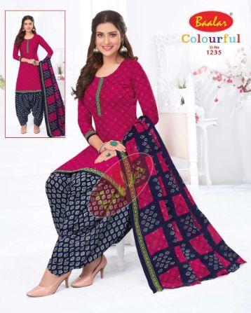 Baalar Colourful 12 New Cotton Printed Regular Wear Ready Made Dress Collection