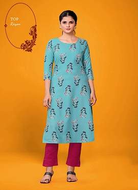 Latest Decent 2 Casual Wear Rayon Printed Kurti Collection