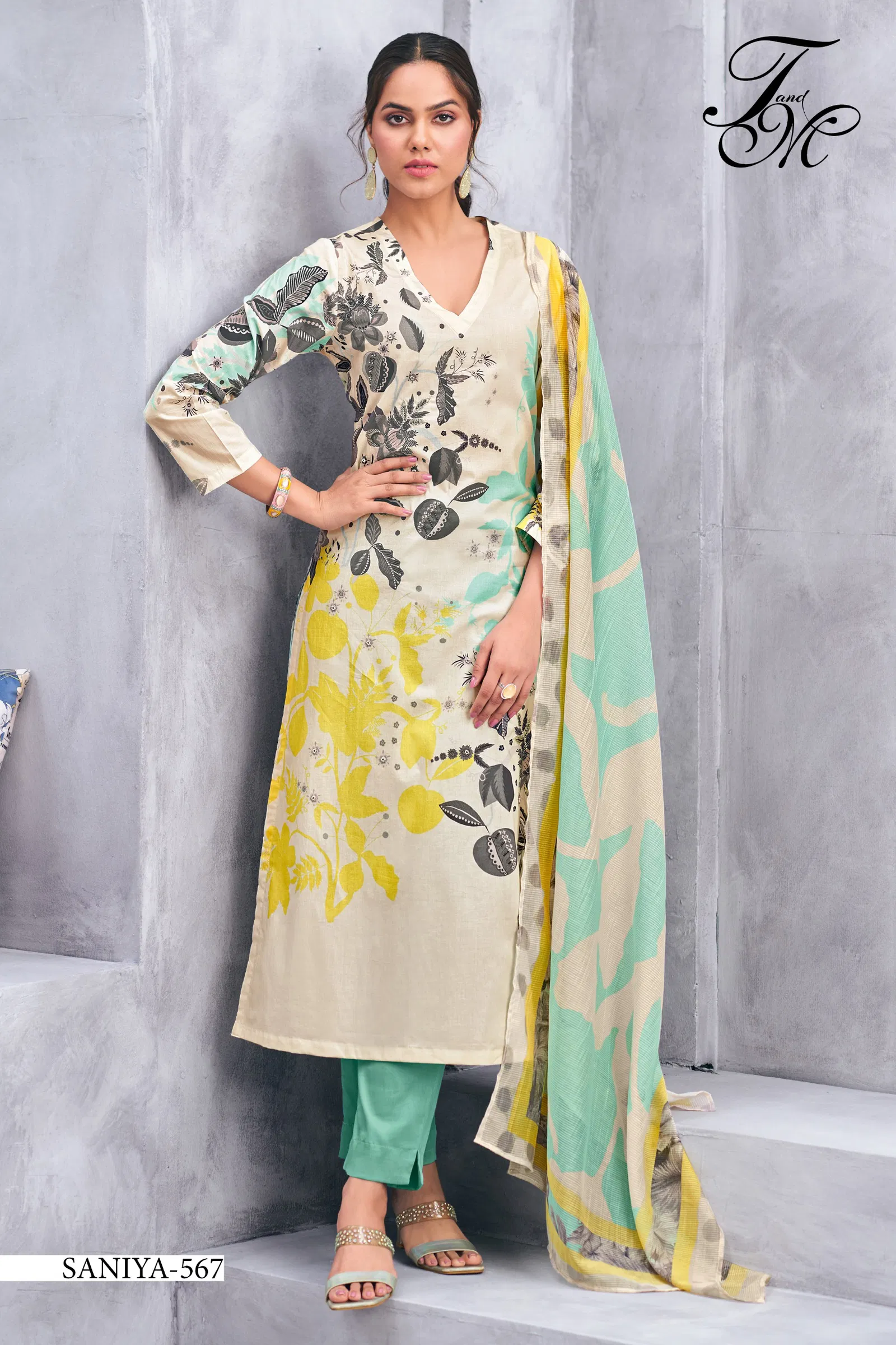 Sanya By T&M Cotton Printed Dress Material Wholesale Price In Surat