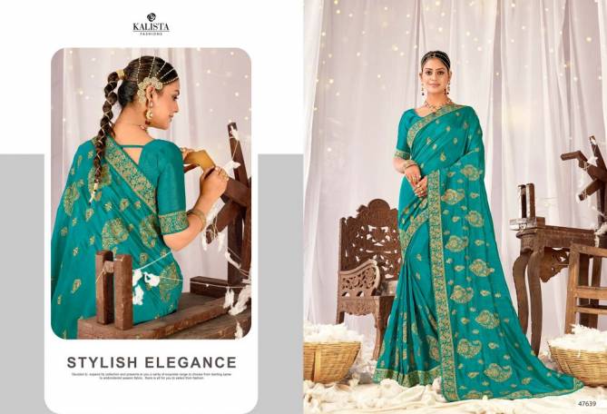 Kalista Gulkand Fancy Festive Wear Vichitra Silk Designer Saree Collection