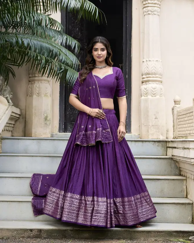 Priyadarshi By LNB Pure Chanderi Occasion Wear Lehenga Choli Wholesalers In Delhi