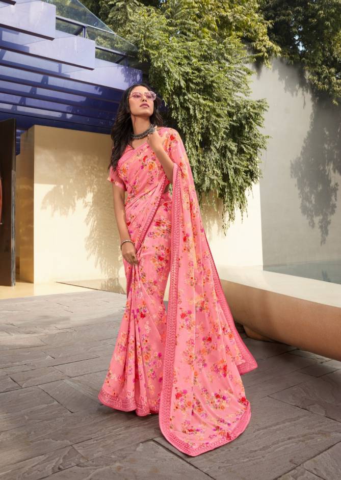 Kashvi Mirai Silk Latest Fancy Designer Casual Wear Weightless georgette Printed Sarees Collection