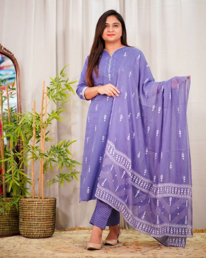 Akshar Designer Hand Block Print Stylish Front Cotton Kurti With Bottom Dupatta Wholesale Clothing Suppliers In india
