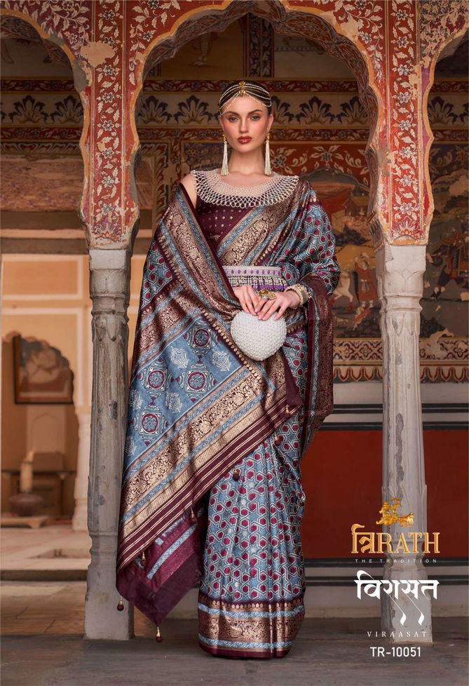 Viraasat 10043 To 10054 By Trirath Casual Wear Sigma Silk Saree Wholesale Online