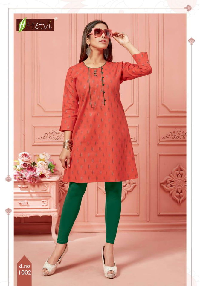 Hetvi Elan Latest Casual Wear Linen Printed Designer Kurtis Collection