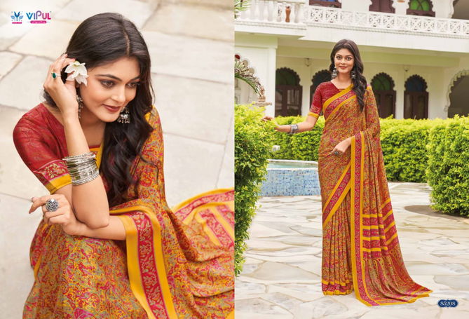 Heritage Silk Vol 11 By Vipul Crepe Daily Wear Sarees Exporters In India