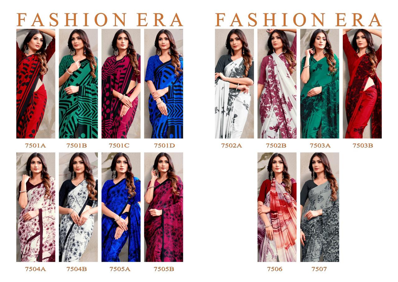 Fashion Era By Sushma Printed Crape Saree Exporters In India