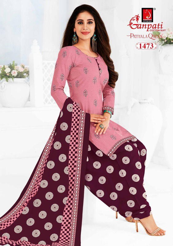 Ganpati Paatiyala Queen 3 Regular Wear Cotton Dress Material Collection
