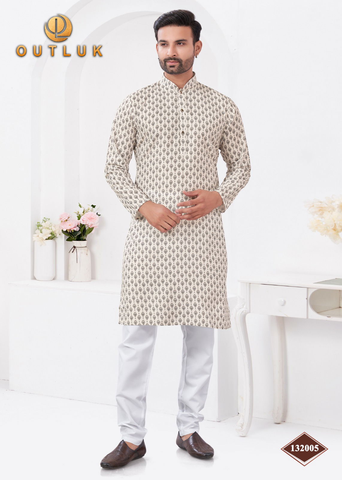 Outluk Wedding Collection Vol 132 Rayon Cotton Mens Kurta Pajama Manufacturers