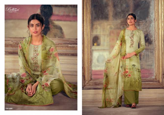 Belliza Arise Exclusive Latest Fancy Pure JAM Cotton Printed with Heavy Fancy Embroidery work Designer Dress Material Collection
