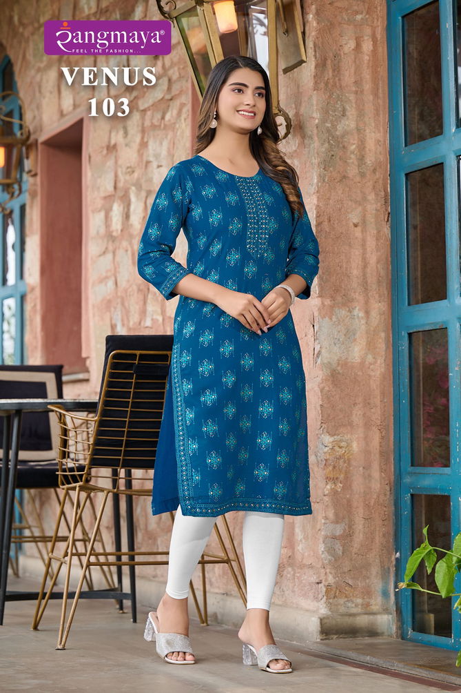 Venus By Rangmaya 101 To 108 Printed Kurti Bulk Kurti Orders In India
