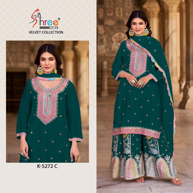 K 5272 By Shree Velvet Pakistani Wholesale Salwar Suits Suppliers In Mumbai