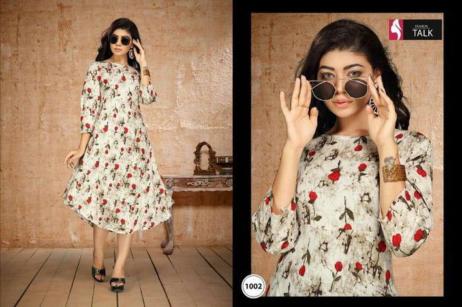 Ft Bliss 2 Latest fancy Regular Wear Rayon Flex Casual Wear Printed Designer Kurtis Collection
