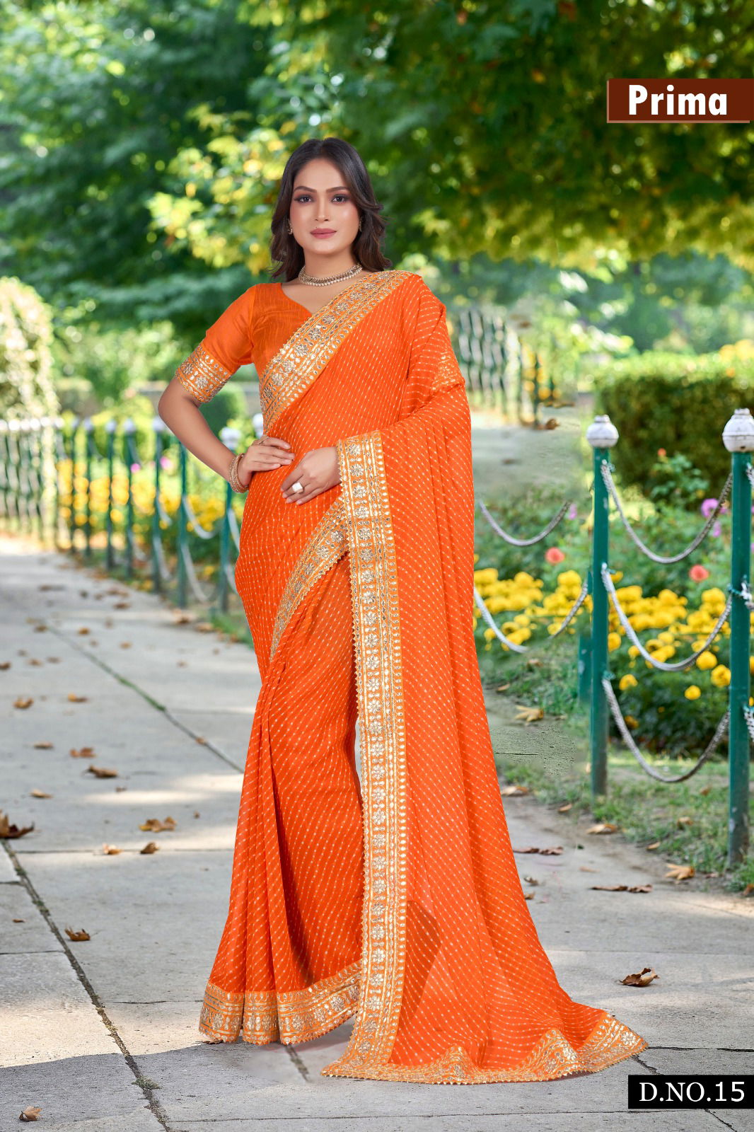 Prima Weightless Georgette Bandhani Sarees Wholesale Market In India