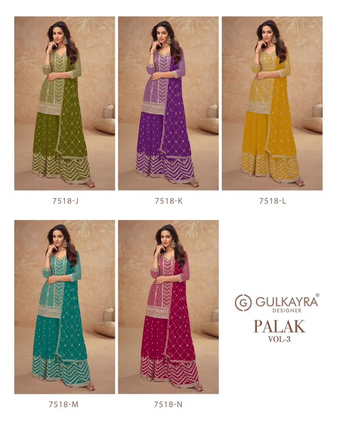 Palak Vol 3 By Gulkayra Real Chinon Readymade Suits Wholesale Price