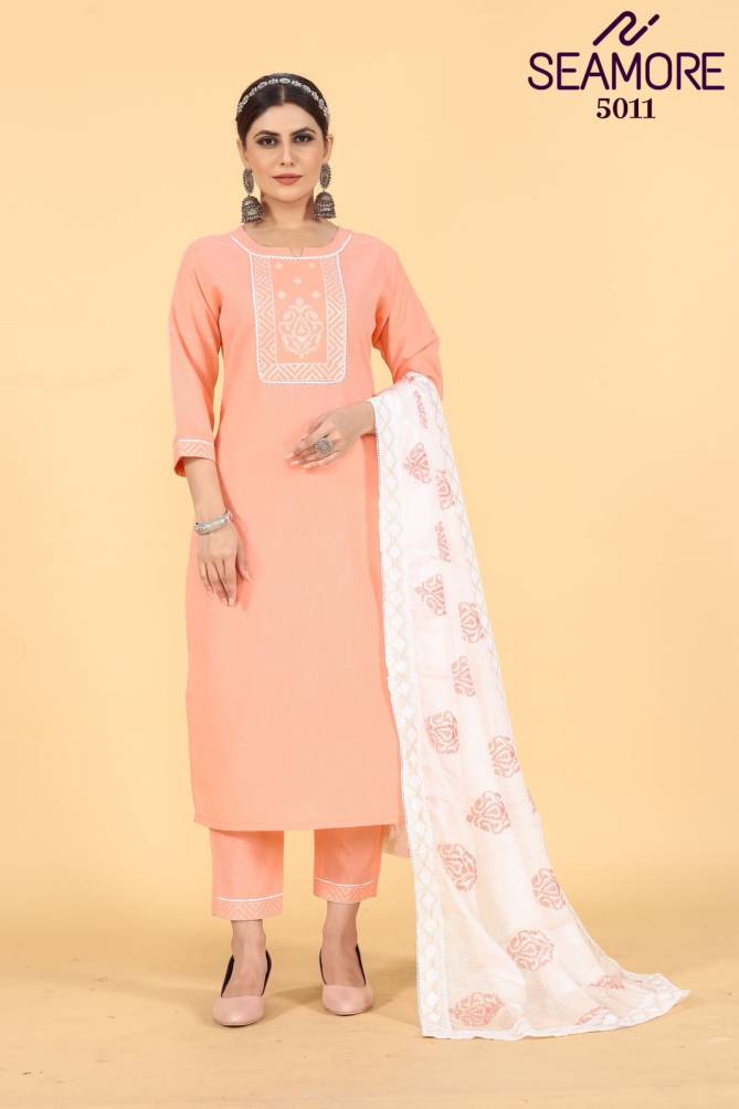 Noori By Seamore Cotton Slub Kurti With Bottom Dupatta Exporters In India