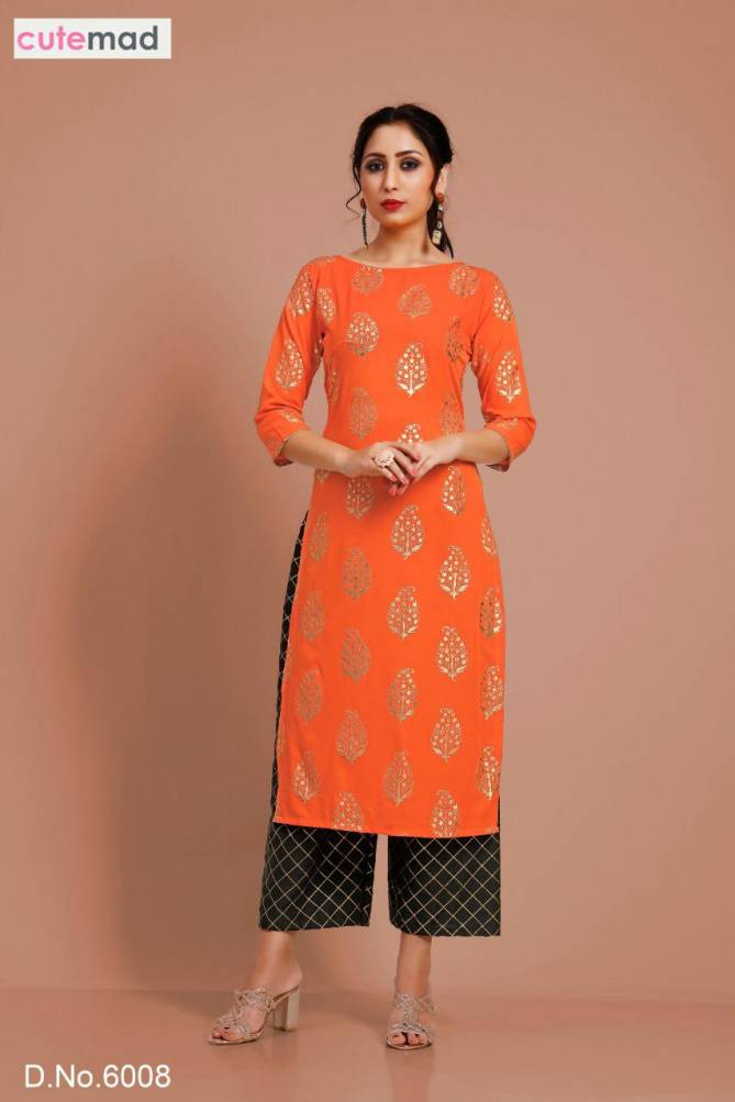 Cutemad Vol-6 Exclusive Malai Crape Party wear Kurtis With Palazzo Collection 