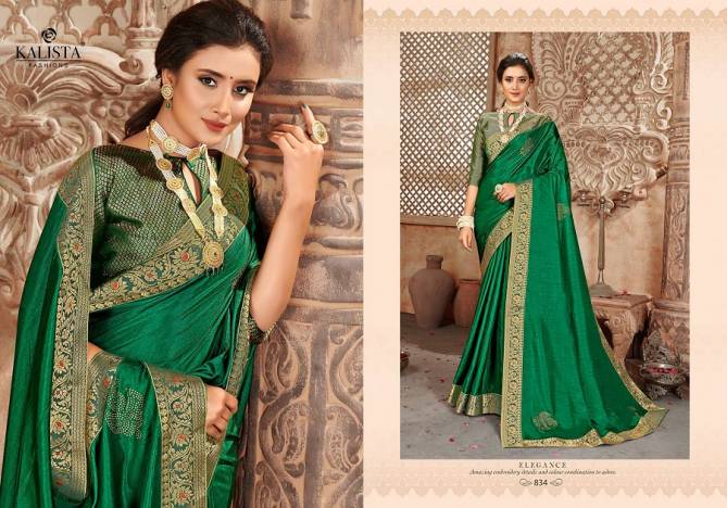 Kalista Kalki 2 Latest Heavy Designer Festive Wear Fancy Silk Embroidery Worked Sarees Collection
