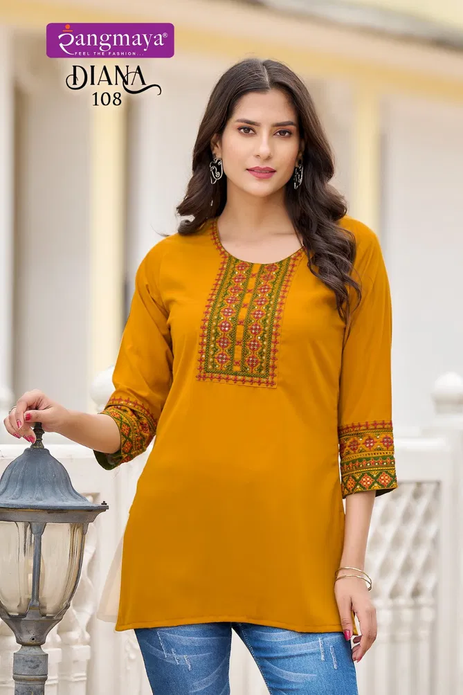 Diana By Rangmaya Rayon Tunic Ladies Top Wholesale Market In India