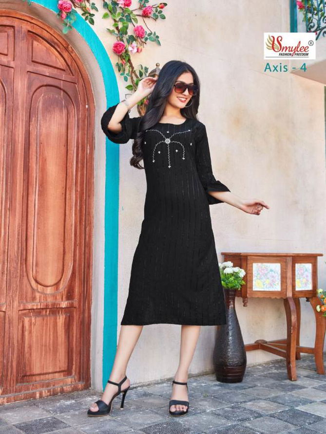 Smylee Axis 4 Fancy Party Wear Rayon Lining Designer Kurti Collection