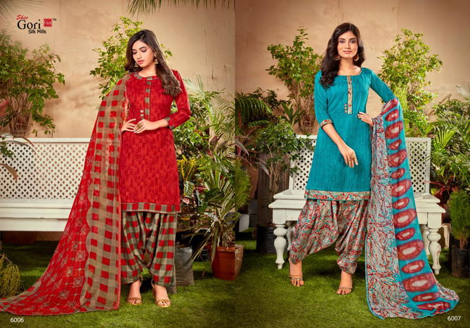 Gori Ekta Vol 6 Latest Regular Wear Printed Cotton With Beautiful Gala Tie Dress Material Collection 