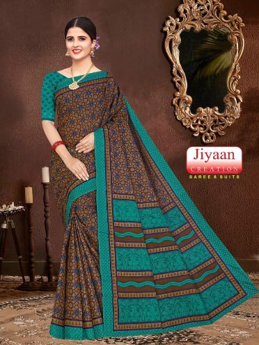 Jiyaan Priyanshi  Cotton Printed Designer Casual Daily Wear Saree Collection