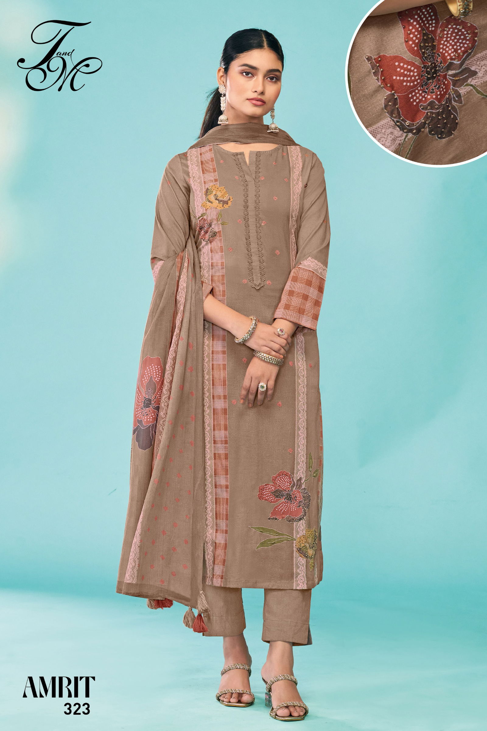 Amrit By T&M Lawn Cotton Dress Printed Material Suppliers In India