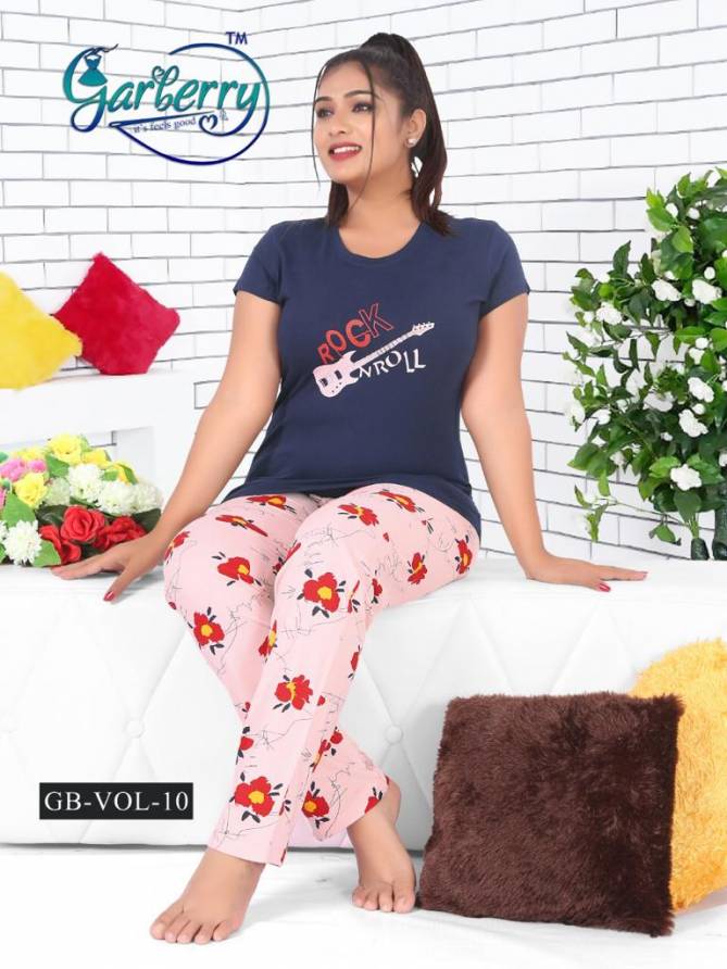 Garberry 10 Pure Cotton Soft Latest Exclusive Comfortable Hosiery With Super Fine Stitching Night Suits Collection