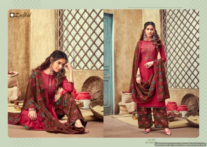Zulfat Sohini Patiala Latest Designer Casual Wear Printed heavy Kashmiri Embroidery Work Dress Material Collection 