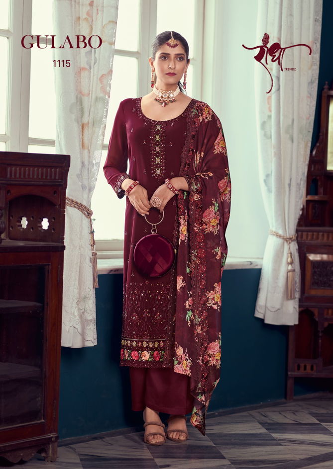 Radha Gulabo Georgette Embroidery Printed Salwar Suit Catalog
