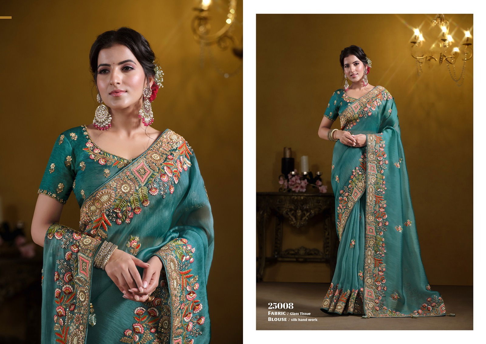 Teal Green Rajasvi By Mahotsav Designer Wedding Wear Saree Wholesale Price