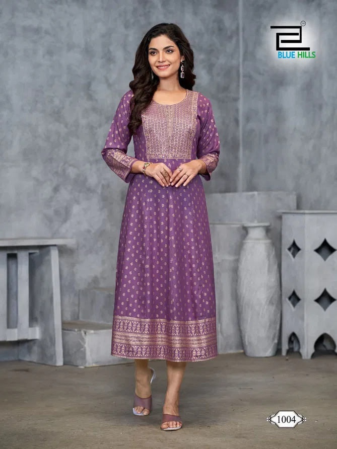 Womaniya Plus Vol 1 By Blue Hills Rayon Long Kurti Suppliers In India