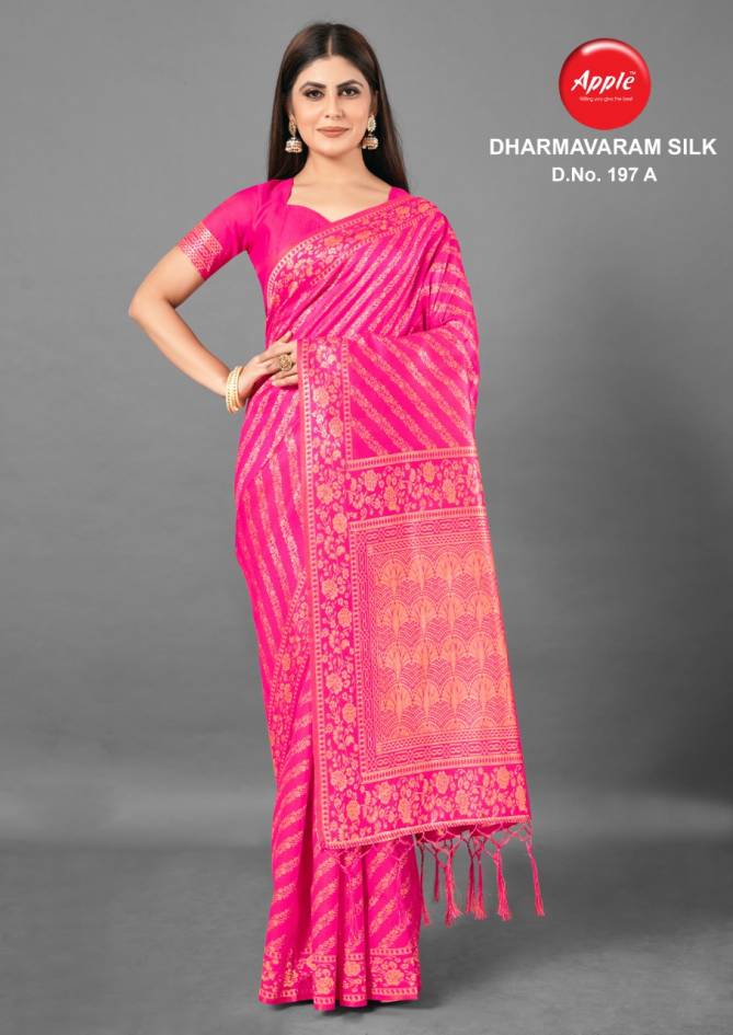 Apple Dharmavaram 197 Fancy Designer Silk Festive Wear Saree Collection
