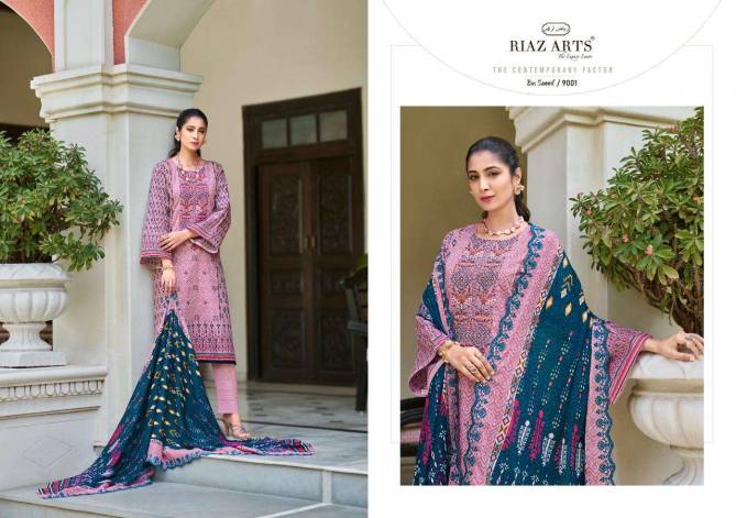 Bin Saeed 9001 To 9008 By Riaz Arts Pure Cotton Dress Material Orders In India