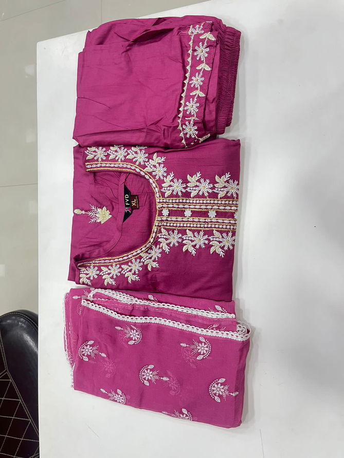 Sakira By Fvd Rayon Embroidery Kurti With Bottom Dupatta Order In India