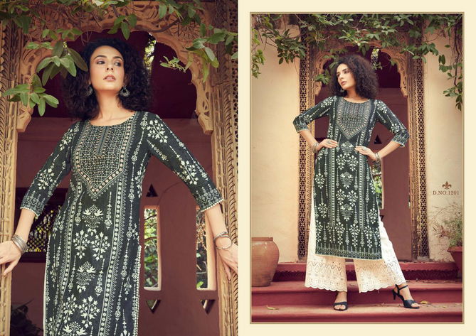 MAISHA PIRANA Latest Fancy Casual Wear Designer Rayon Digital Print And handwork Palazzo Readymade Collection