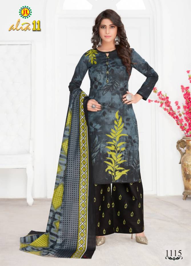 Jt Alia 11 Regular Wear Printed pure Cotton Dress Material With Chiffon Dupatta Collection