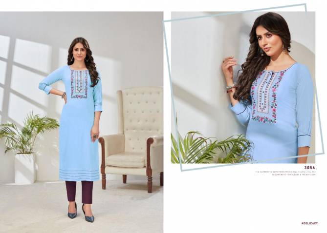 Rangoon Pahel Ethic Wear Designer Heavy Rayon With Value Adition Work Kurtis Collection
