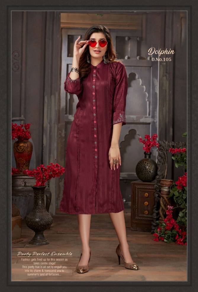 Dolphin 01 New Designer Party Wear Rayon Desihner Kurti Collection
