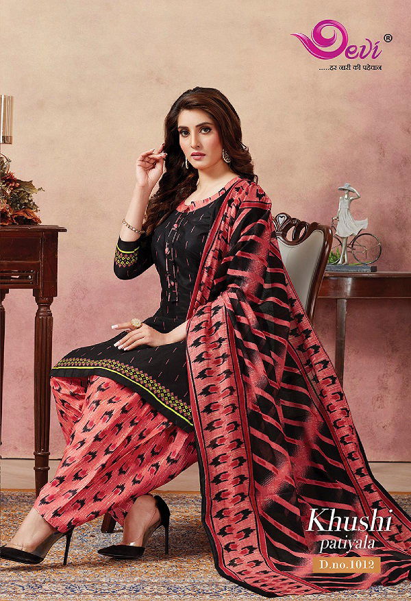 Devi Khushi Latest Printed Patiala Regular Wear Pure Cotton Readymade Collection
