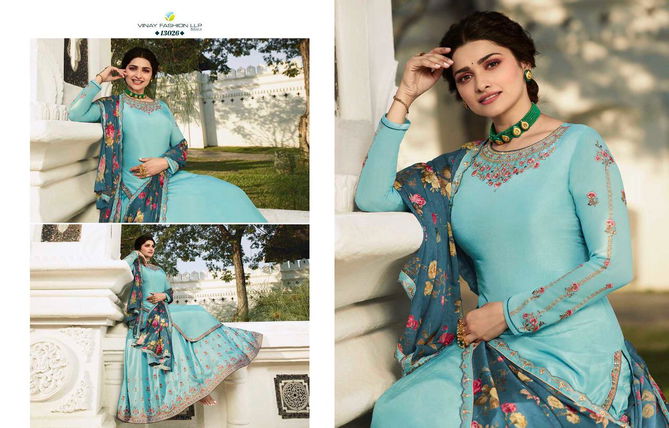 VINAY FASHION LIFE STYLE VOL-3 Designer Wedding Wear Fancy Embroidery  Muslin Satin Top With Printed Silk Georgetta With Embroidery Border Salwar Kameez Collection