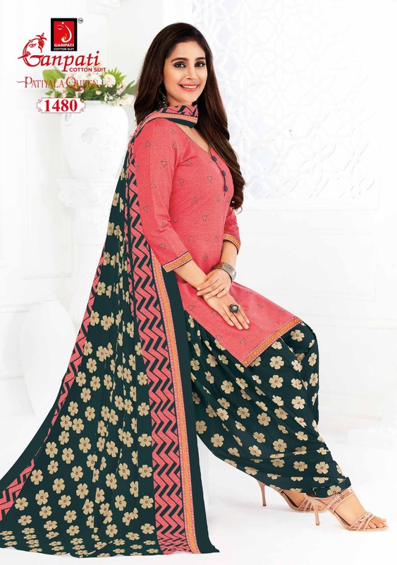 Ganpati Paatiyala Queen 3 Regular Wear Cotton Dress Material Collection
