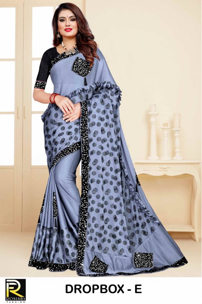 Ronisha Dropbox Bollywood Festive Wear Designer 	Lycra Saree Collection