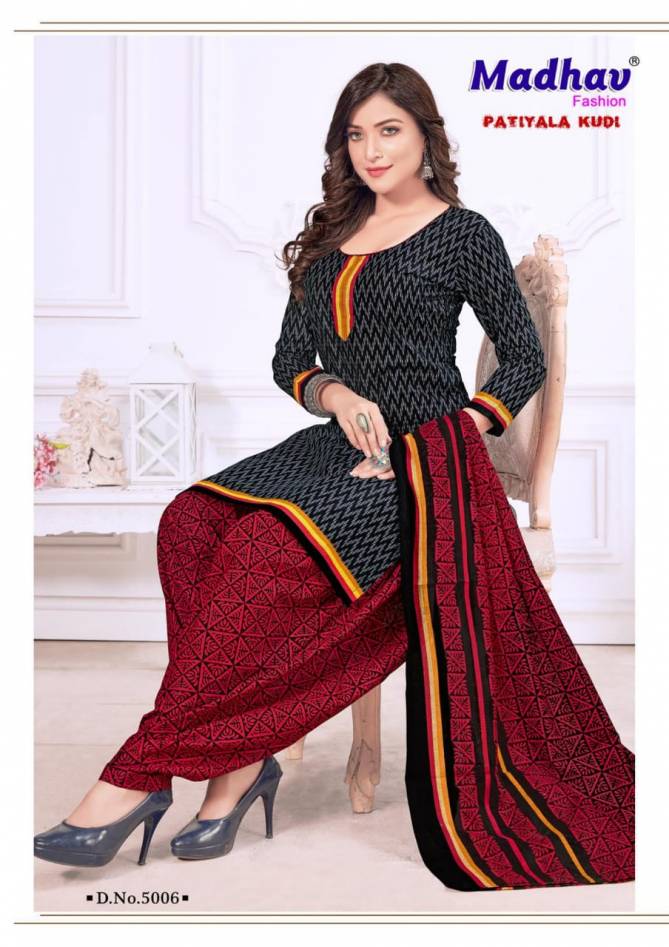 Madhav Patiyala Kudi 5 Latest Fancy Designer Regular Casual Wear Cotton Printed Readymade Salwar suit Collection
