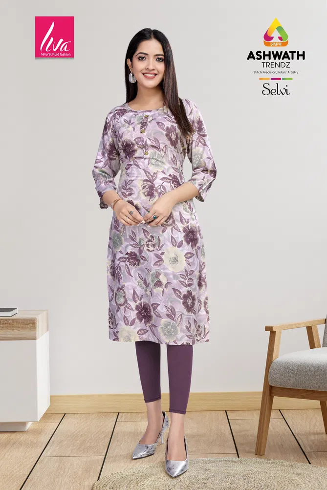 1 Selvi Ultra Premium Rayon Foil Printed Kurti Wholesale Market In Surat