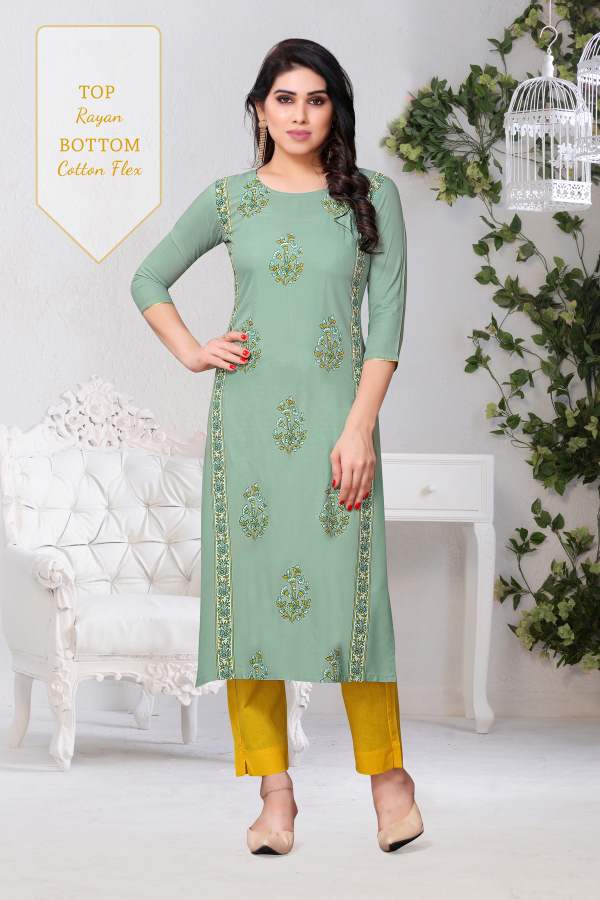 Dream Girl 4 Exclusive Designer Casual Wear Rayon Kurti With Pant  Collection