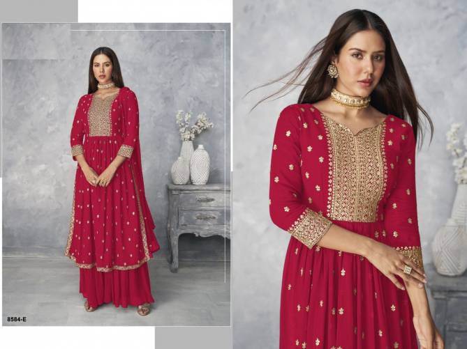 Super Hit 8584 Fancy Wedding Wear Georgette Heavy Embroidery Salwar Kameez