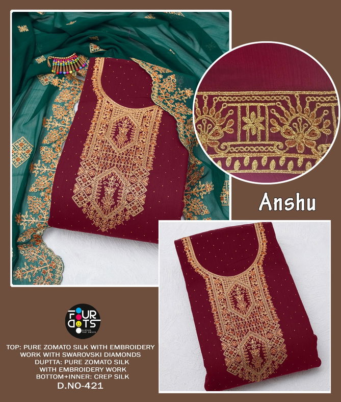 Anshu 421 To 424 Non Catalog Dress Material Suppliers In India