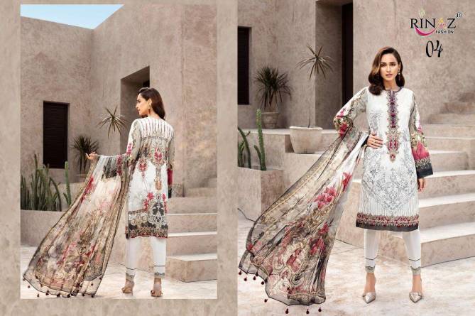 Rinaz Iris Lwn 2020 Jam Silk Digital Print with self Embroidery Work Top With Cotton Dupatta and Bottom Pakistani Suits Collection