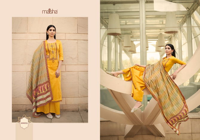 MAISHA IKAYA Fancy Designer Latest Festive Wear pure cotton print with cool looking embroidery work Salwar Suit Collection